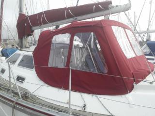 A very customised sprayhood, bimini and enclosure